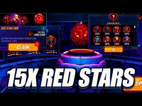 15x RED STAR ORBS & ELITE RED STAR ORB! - Marvel Strike Force