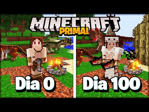 Sobrevivi 100 Dias na Era Primitiva no Minecraft - O FILME
