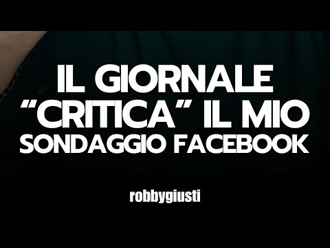 Robby Giusti - THANKS to Il Giornale for the article challenging my "social survey"