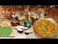 Santali Grand Mother Harvesting Potato And Cooking MATAR ALOO CURRY In Tribe Method Rural Village