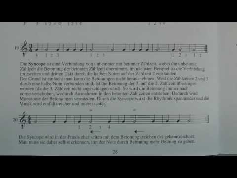 High-End Gitarrenschule Band 1, Lektion 1, "Der Auftakt, die Syncope und der Haltebogen"