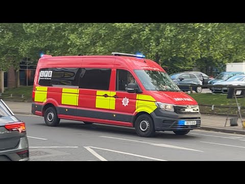 London Fire Brigade USAR Drone Van Arriving At Major Fire In West London