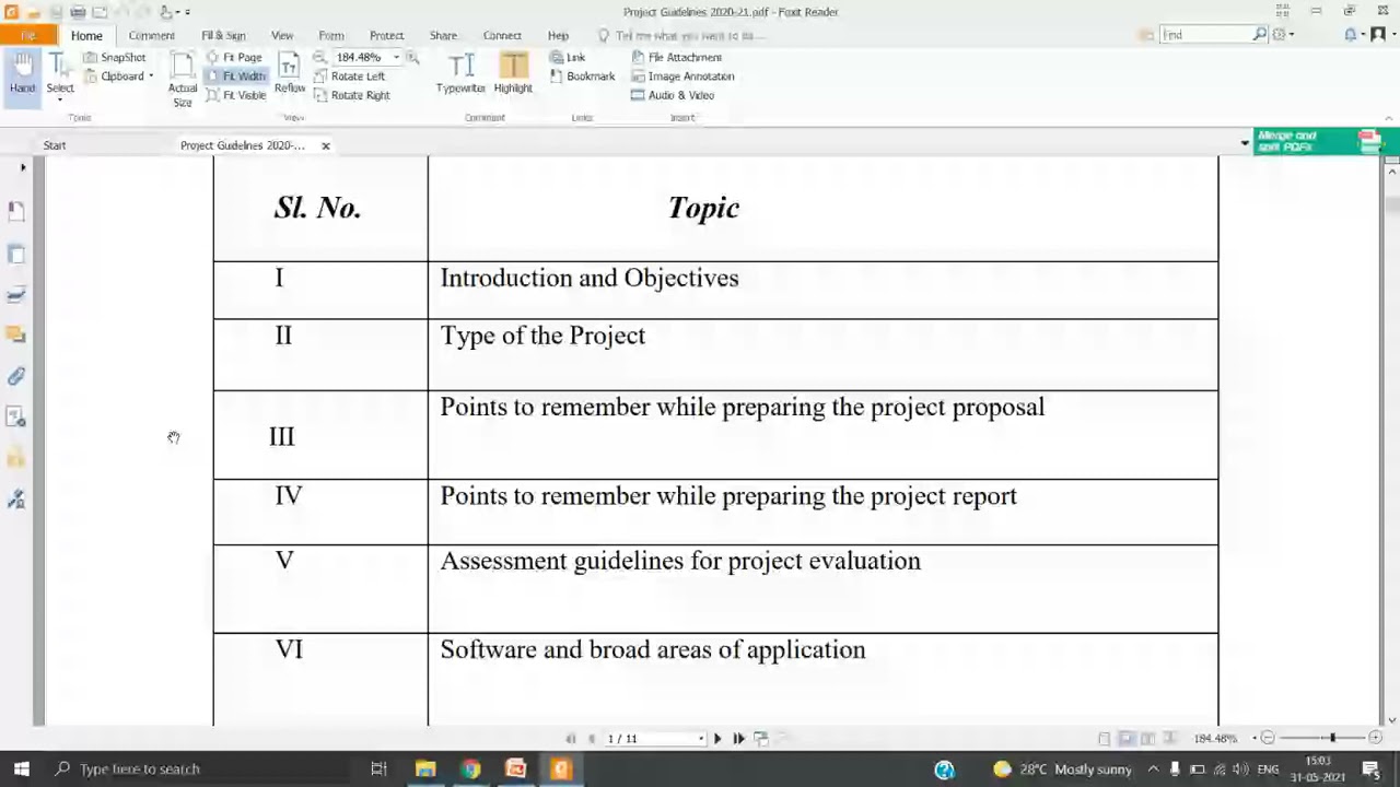 BCA/MCA Academic Project guidelines 2021