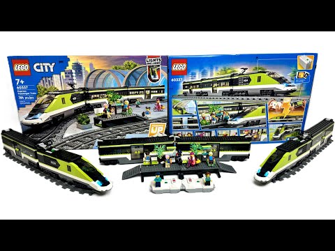 How to Build 2x LEGO City 60337 Long Express Passenger Train & Light it up with Light Bricks (4K)