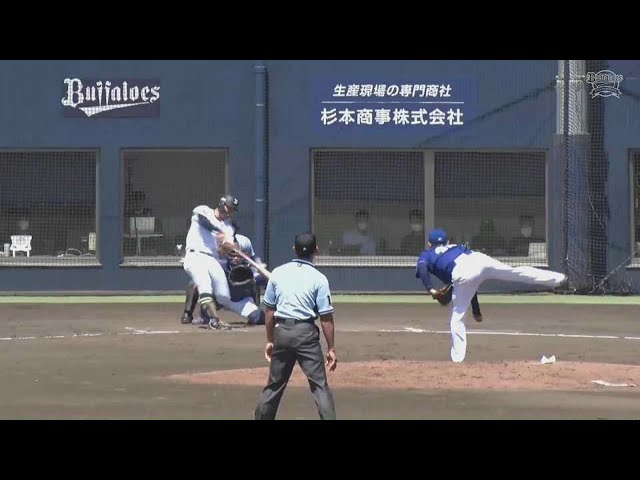 【ファーム】バファローズ・野口智哉 内野の頭上越えるヒットで勝ち越し!! 2022年6月28日 オリックス・バファローズ 対 中日ドラゴンズ