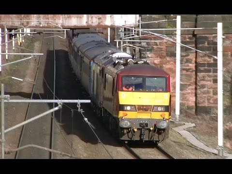 90020 & 68002 5Z69 Carlisle - Crewe @ Acton Grange Junction 04/02/14