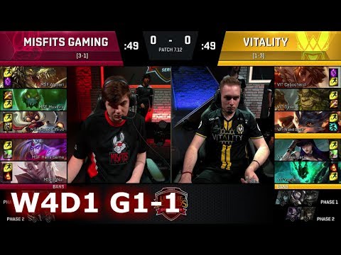 Misfits vs Vitality | Game 1 S7 EU LCS Summer 2017 Week 4 Day 1 | MSF vs VIT G1 W4D1