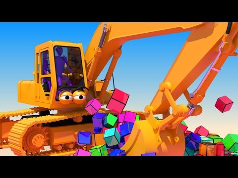 VIDS for KIDS in 3d (HD) - Excavator, Digger Henry at work with Cubes - AApV