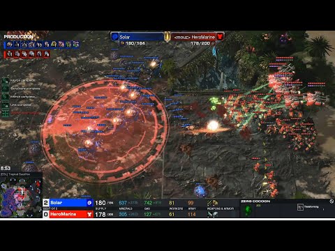 Starcraft II HomeStory Cup XXI 2022 Jul23 HeroMarine(T) v Solar(Z) Game 2 MAPS-  Tropical Sacrifice