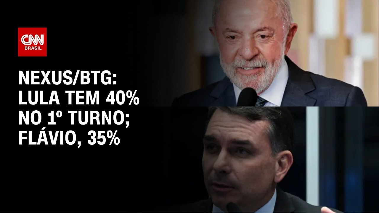 No 1º turno, Lula tem 40% e Flávio, 35%, aponta pesquisa | CNN NOVO DIA