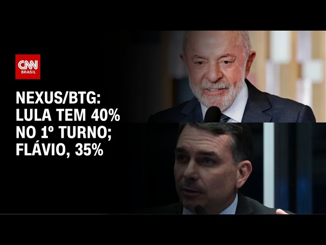 No 1º turno, Lula tem 40% e Flávio, 35%, aponta pesquisa | CNN NOVO DIA