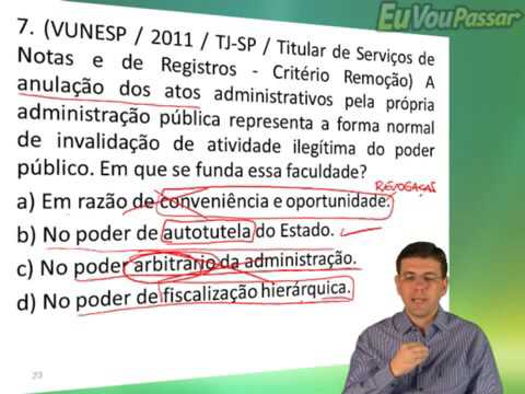 EVP –  Direito Administrativo Questões - VUNESP – Leandro Bortoleto - Aula 003