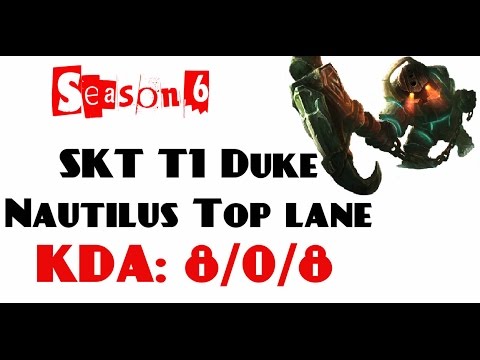 Korea Challenger LOL - SKT T1 Duke - Nautilus Top lane (Mar 13, 2016)