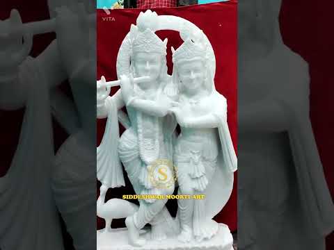 White Marble Jugal Radha Krishna Moorti