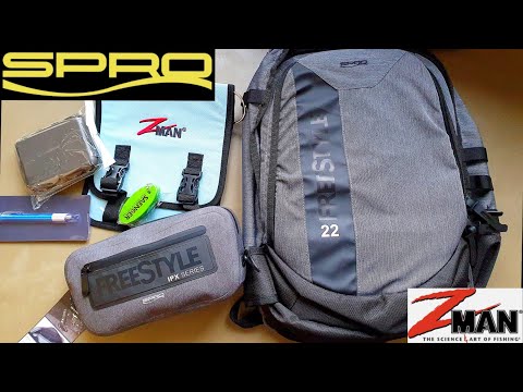 Spro Freestyle backpack 22 | Spro Freestyle ipx Belt | zman bait binderz unboxing and closer look
