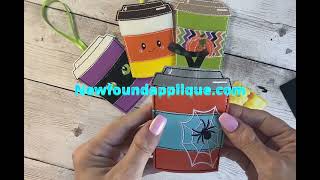 Coffee Cup Card Holder Embroidery Design