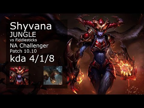 Shyvana vs Fiddlesticks Jungle - NA Challenger 4/1/8 Patch 10.10 Gameplay