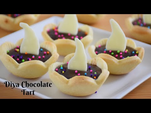 Diya Chocolate Tart | Chocolate Tart | Diya Dessert | Diwali Special | Eggless Tart Recipe
