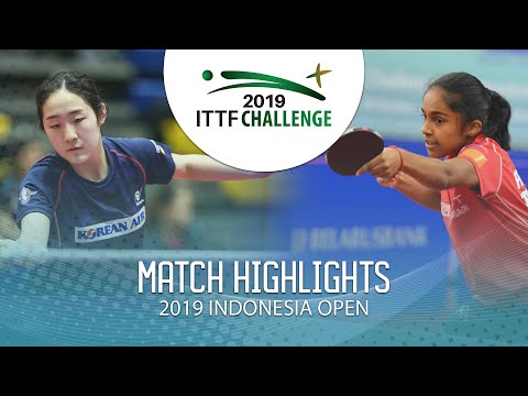 Kang Gayun vs Prithika Pavade | 2019 ITTF Indonesia Open Highlights (Group)