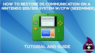 How to Restore DS Wireless Communications after Installing CFW w/ Seedminer Method
