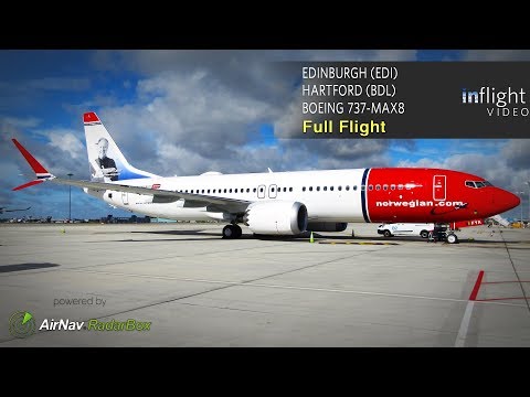 Norwegian Boeing 737-MAX 8 Full Flight | Edinburgh to Hartford, CT (with ATC)