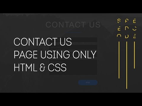 Contact Us Page Using Only HTML & CSS