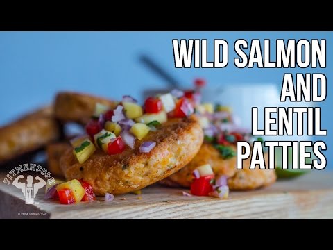 Wild Salmon & Lentil Patties with Mango Salsa / Tortas de Salmón y Lentejas