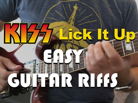 How to play Kiss - Lick It Up - Easy Guitar Riffs For Beginners
