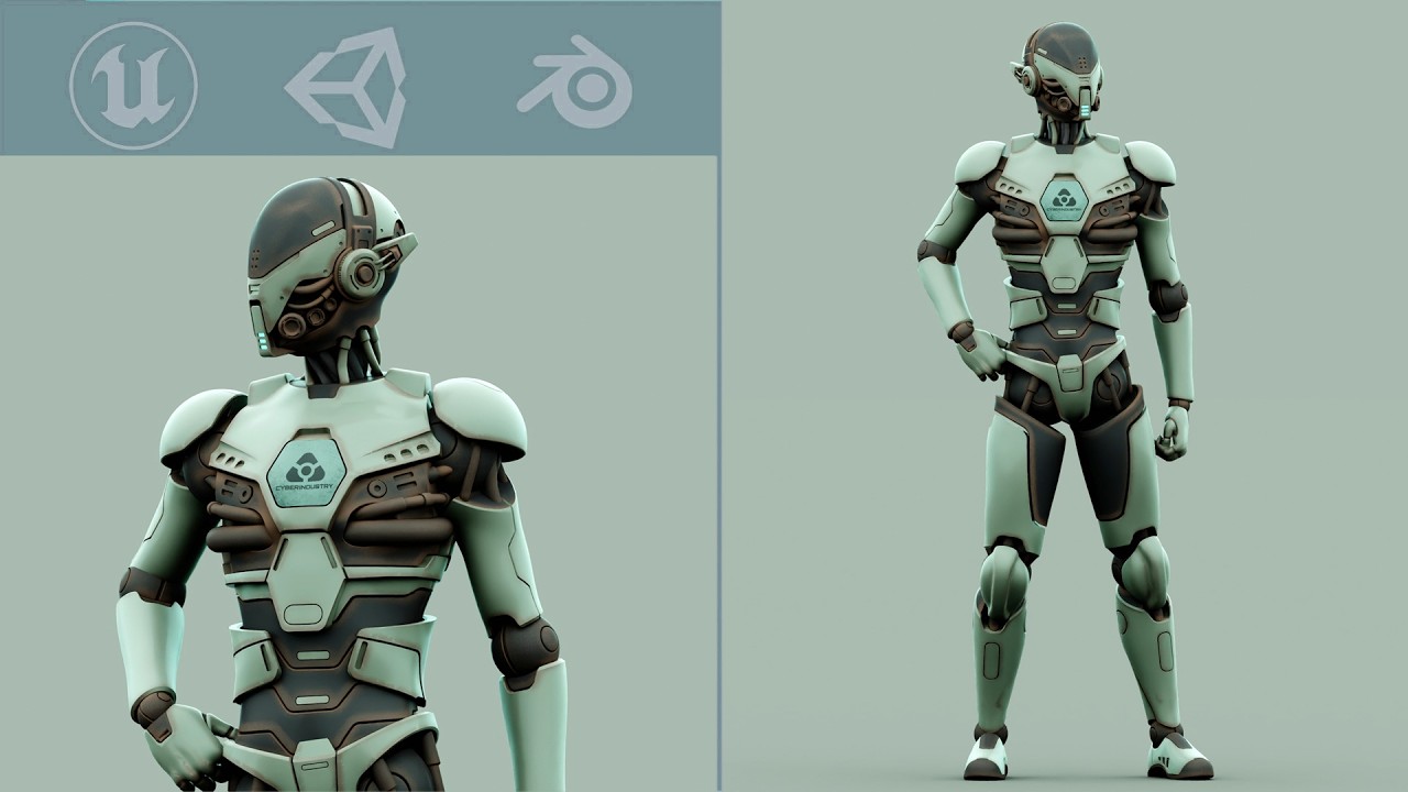 CYBORGTOPIA B-33 Auto-Rig Pro Rigged For Mixamo Unreal Engine Unity 3D Model
