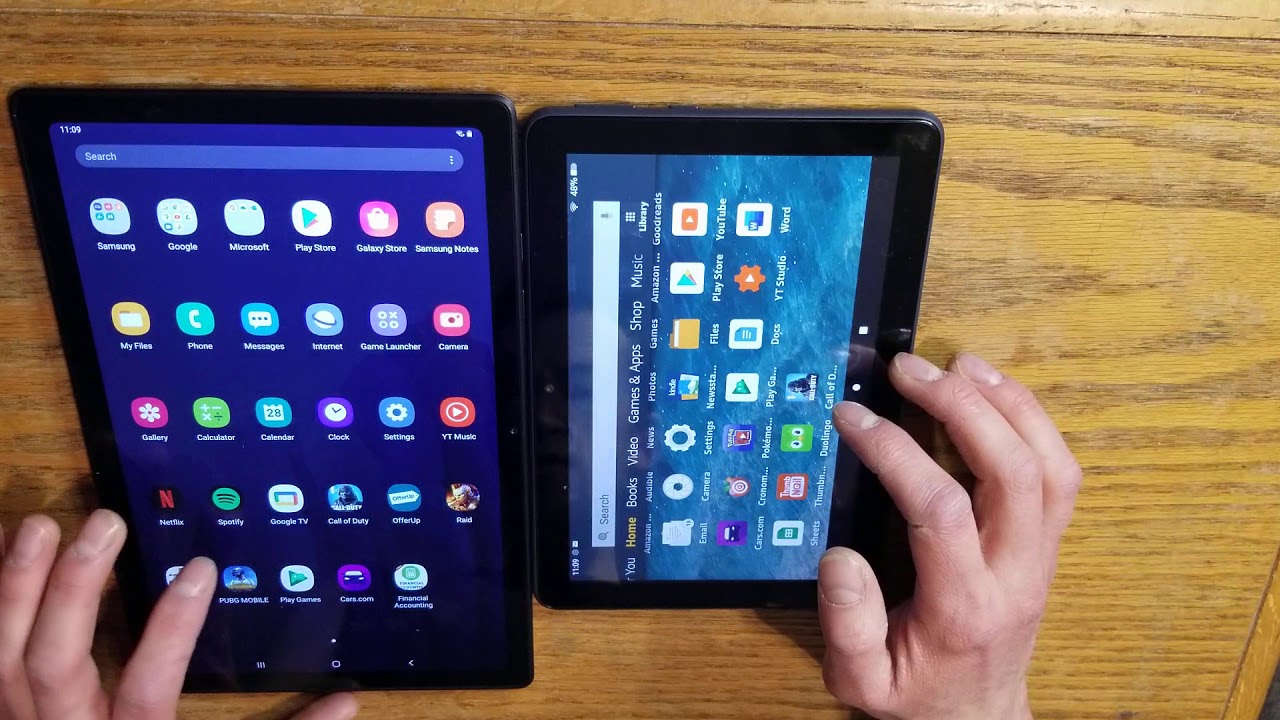 Amazon Fire Hd8 plus vs Samsung tab A7 comparison and speed test