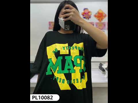 PL10082 SPAM做舊印字連身裙$219 #F #黑 #啡 #灰