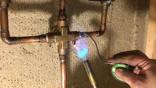 installing a new SHOWER FAUCET valve (sweating copper) making adjustments