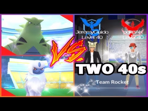 POKEMON GO TWO LEVEL 40s VS TYRANITAR & GEN 3 ABSOL RAID BOSS