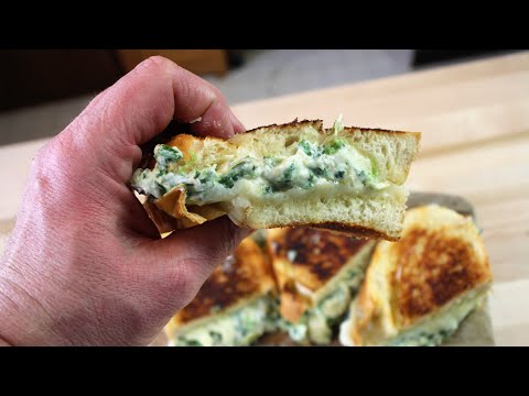 Spinach and Artichoke Dip Grilled Cheese Sandwich | It's Only Food w/ Chef John Politte