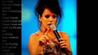 Lily Allen - Cheryl Tweedy (lyrics)