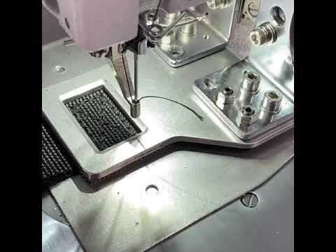 Sewing a box X on Webbing with a automatic sewing machine