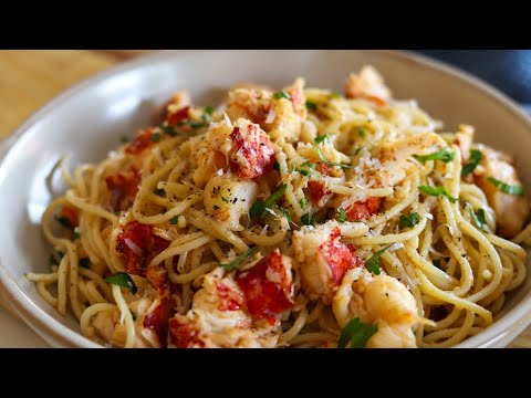 LOBSTER PASTA w/ LEMON BUTTER SAUCE | simple, easy, seafood pasta recipe | The Seasoned Skillet