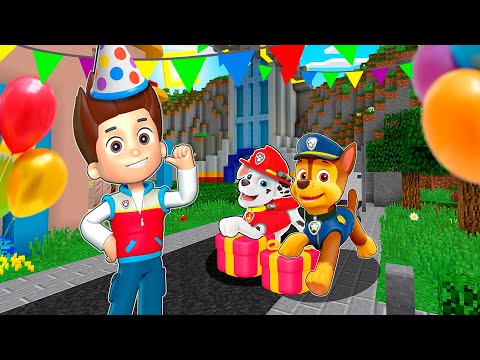 LA PAW PATROL CELEBRA EL CUMPLEAÑOS DE RYDER EN MINECRAFT 🥳