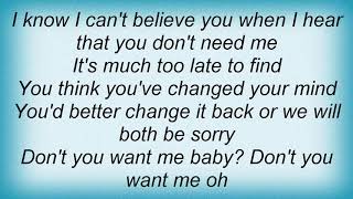 Texas - Don't You Want Me Lyrics