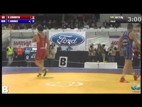 2014 European Wrestling Championships Final GR 71 Kg (AZE) Rasul CHUNAYEV vs (HUN) Tamas LORINCZ