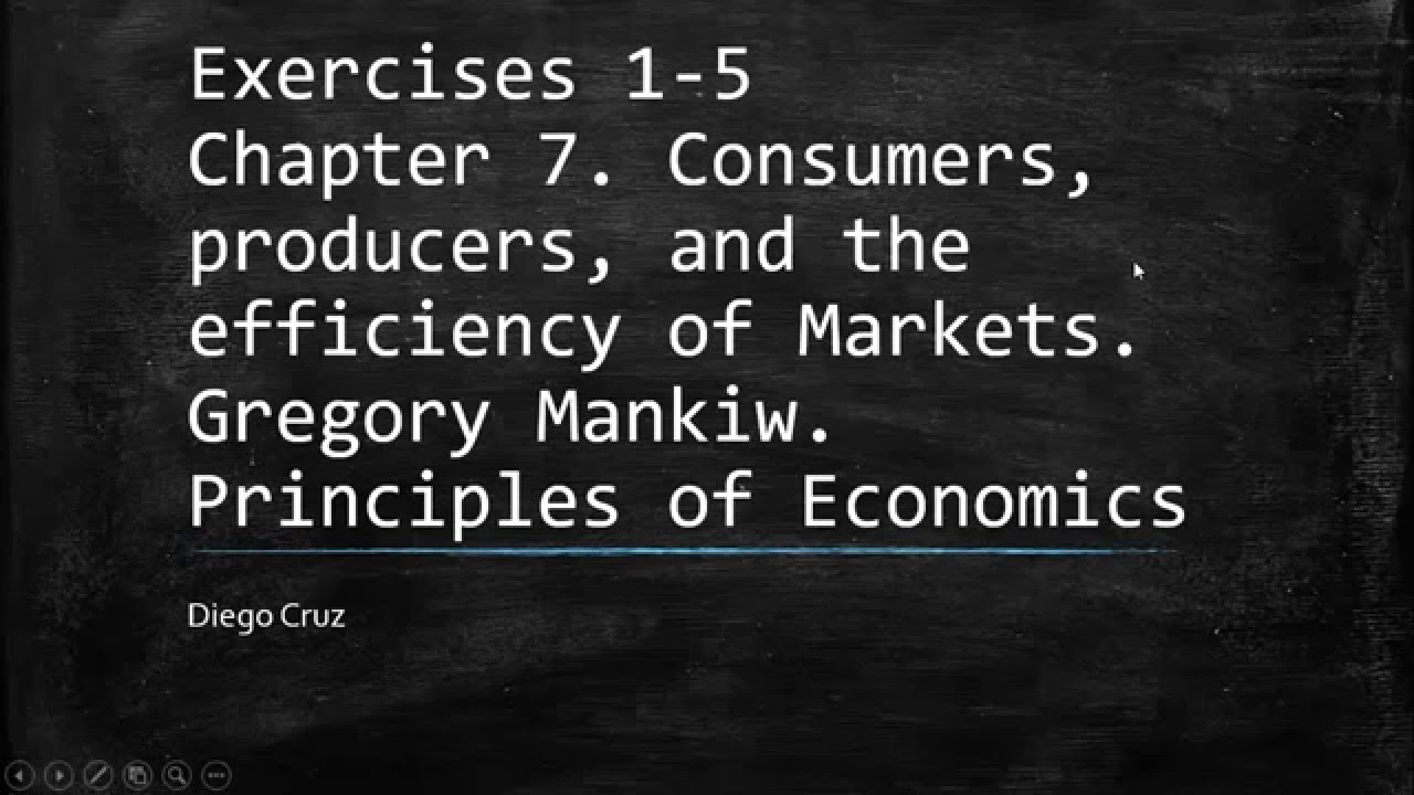 Chapter 7  Exercises 1-5. Consumers, producers, and the efficiency of Markets.