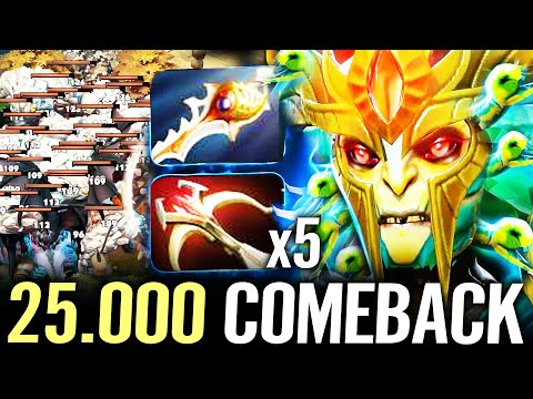 🔥 Crystallis Medusa RAMPAGE 25.000 GOLD COMEBACK — Rapier + Daedalus x5 Split Shot Carry Dota 2 Pro