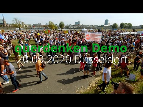 Querdenken Demo 20.09.2020 Düsseldorf, Spaziergang Vorbeizug aller Teilnehmer 4K