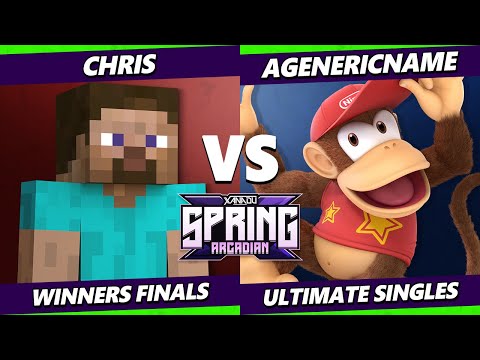 Spring Arcadian Winners Finals - Chris (Steve) Vs. AGenericName (Diddy Kong) Smash Ultimate - SSBU