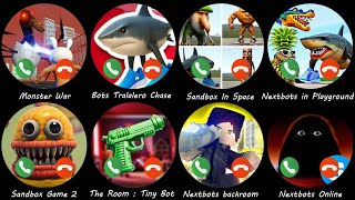 Sandbox In Space,Monster War,Bots Tralalero Chase,Nextbots backroom,Nextbots Online,Sandbox Game 2..