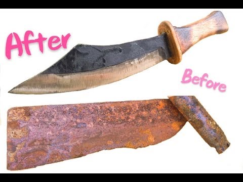 Restore rusted antique knives | Antique handmade knife restoration | Making sword tiny