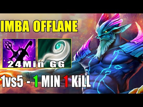 IMBA OFFLANE [Leshrac] 1 vs 5 - 1Min 1KiLL - 24Min Call GG (FullGame Dota2 7.23)