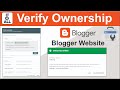 How To Verify Ownership Of Blogger Website In Google Search Console