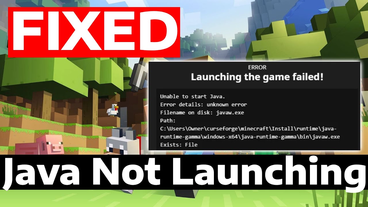 How To Fix Minecraft Java Not Launching Launching The Game Failed Error