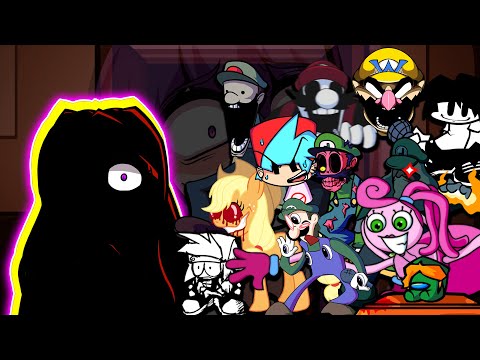 FNF vs Monika + Doki Doki Takeover BAD ENDING But Different Characters Sing It 🎵 (Everyone Sings)